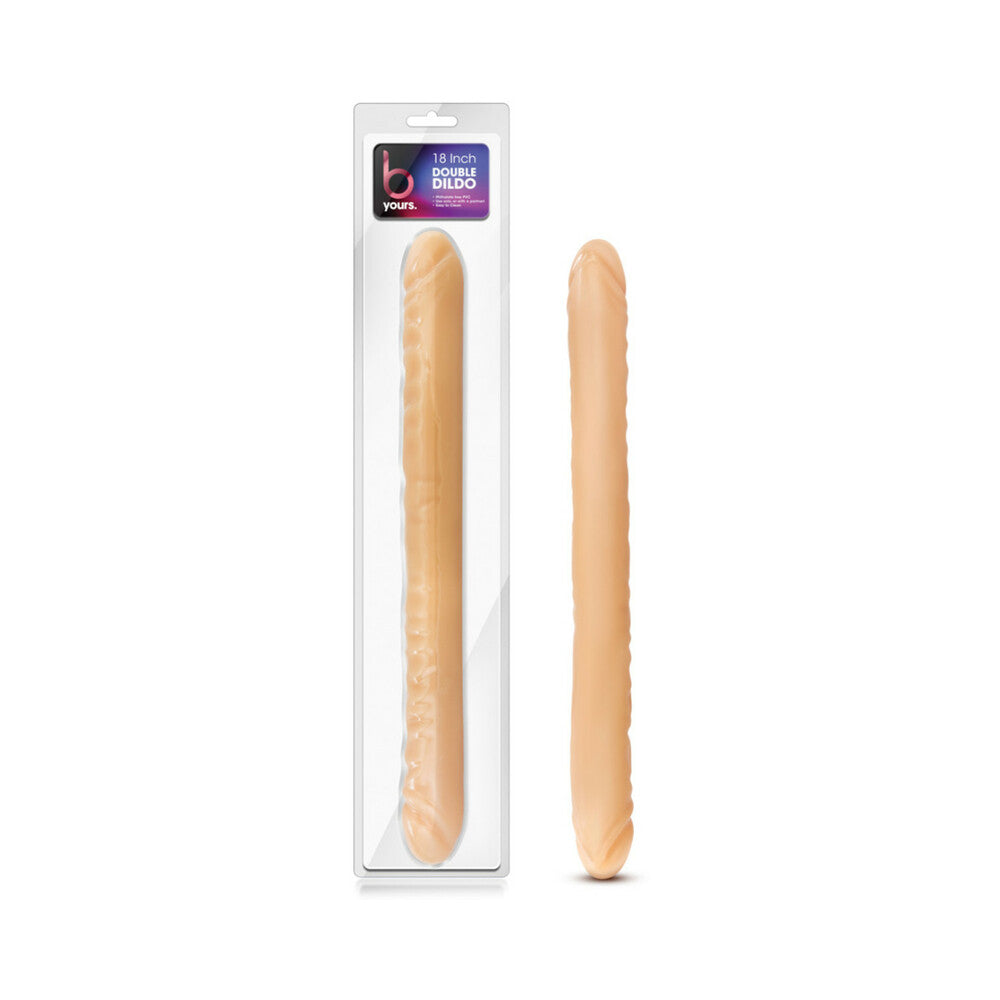 Blush B Yours 18 in. Double Dildo Beige - Fantasies Boutique