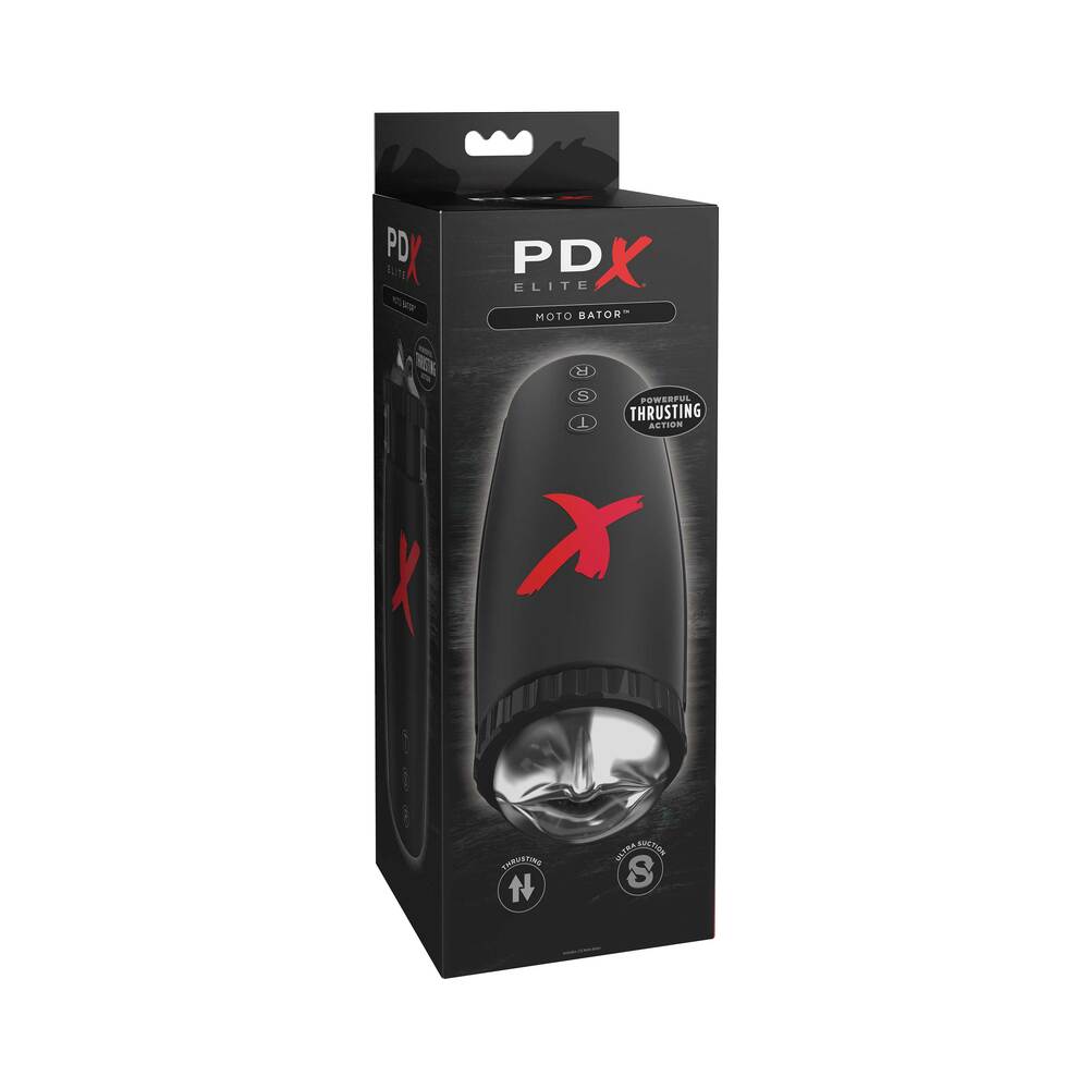 PDX Elite Moto-Bator Thrusting Suction Masturbator Clear/Black - Fantasies Boutique
