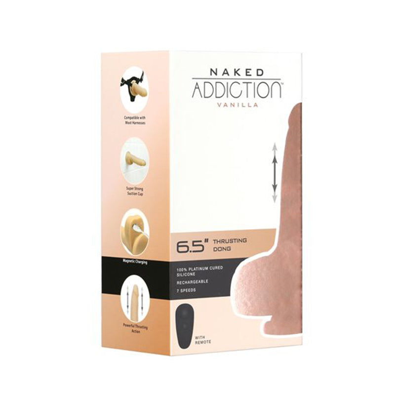 Naked Addiction Thruster Dong 6.5 in. Vanilla - Fantasies Boutique