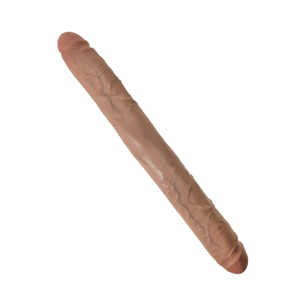King Cock 16 in. Thick Double Dildo Realistic Tan