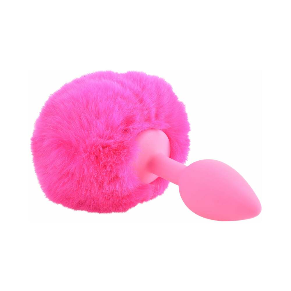 Pipedream Neon Bunny Tail Silicone Anal Plug Pink - Fantasies Boutique