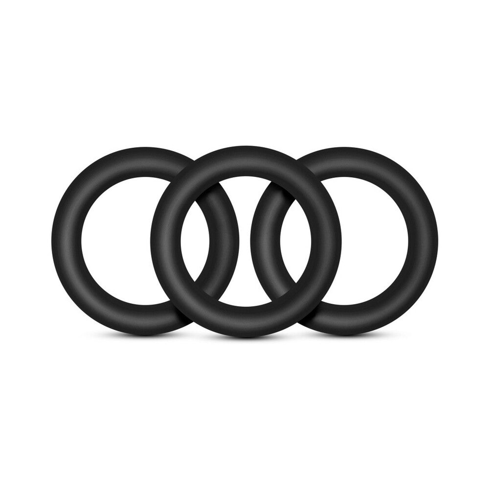 Blush Performance VS2 Pure Premium Silicone Cockrings 3-Pack Small Black - Fantasies Boutique