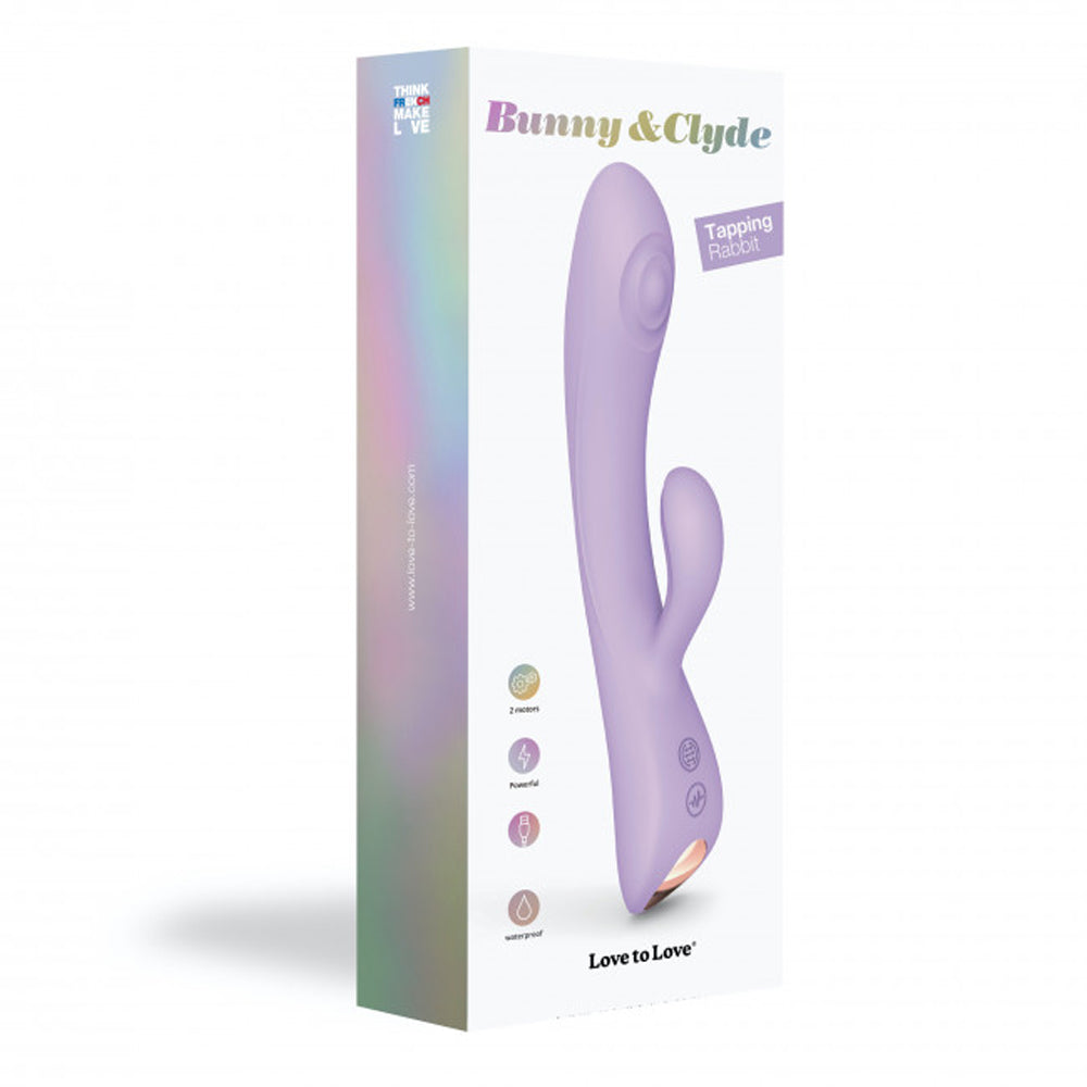 Love to Love Bunny & Clyde Rechargeable Tapping Rabbit Silicone Vibrator Viva Mauve - Fantasies Boutique