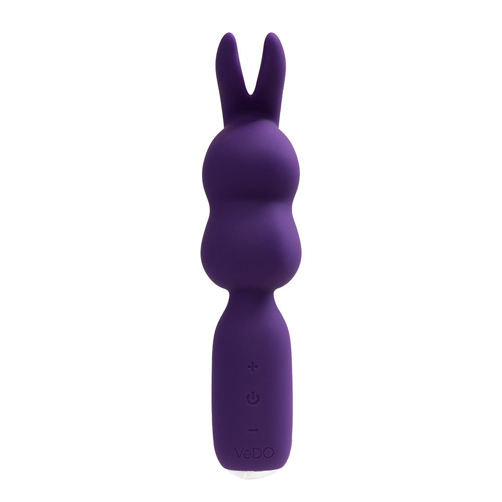VeDO Hopper Bunny Rechargeable Silicone Mini Wand Vibrator Purple - Fantasies Boutique