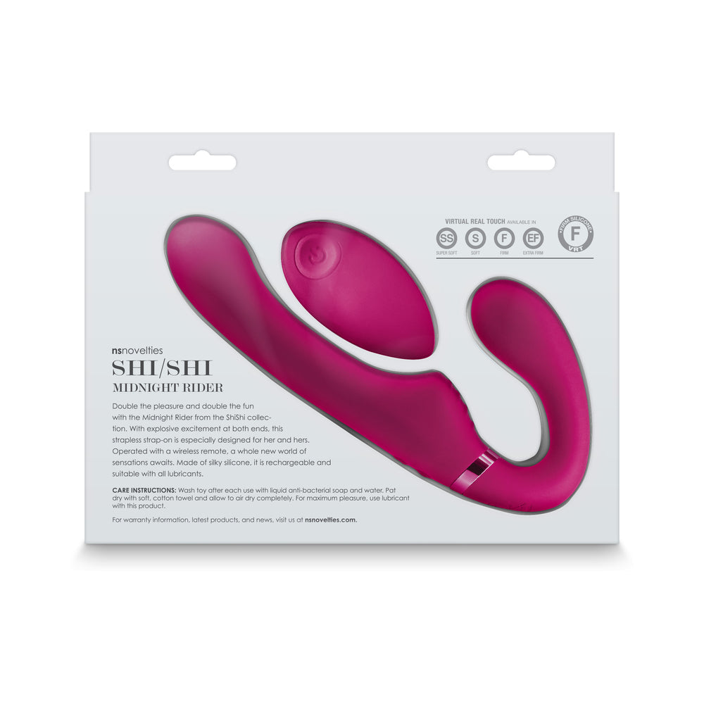 ShiShi Midnight Rider Vibrating Strapless Strap-On Pink - Fantasies Boutique