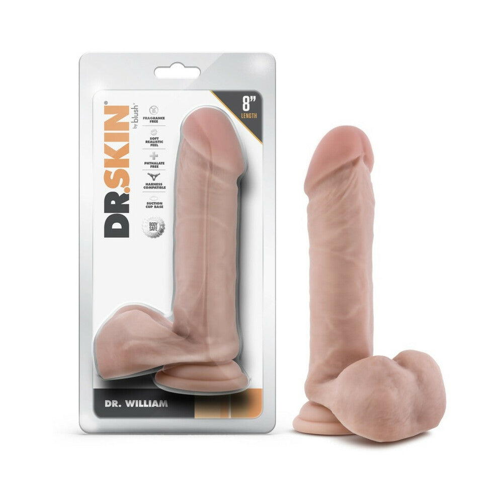 Dr. Skin Dr. William 8 in. Dildo with Balls Beige - Fantasies Boutique
