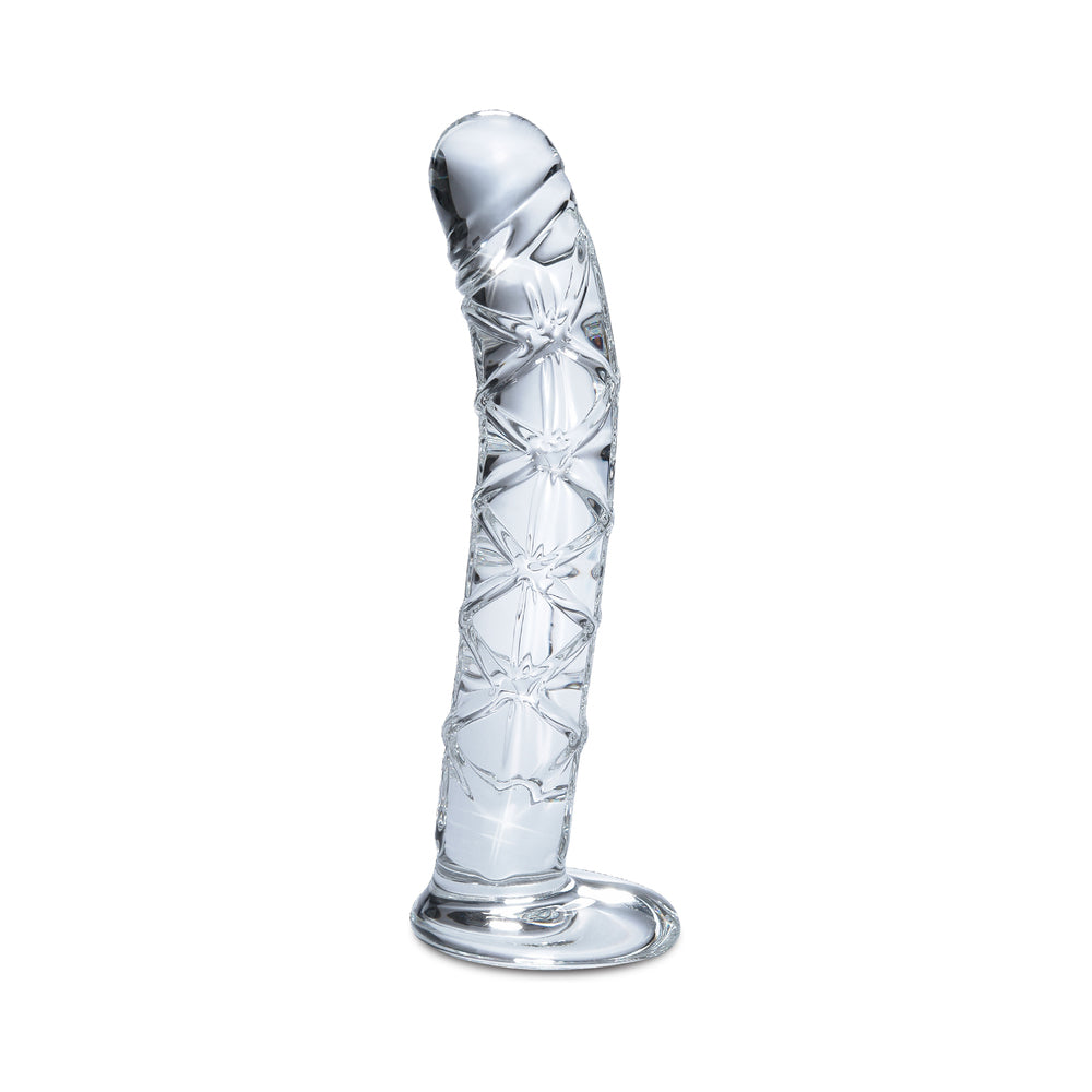 Icicles No. 60 Curved Ribbed 6.5 in. Glass Dildo Clear - Fantasies Boutique
