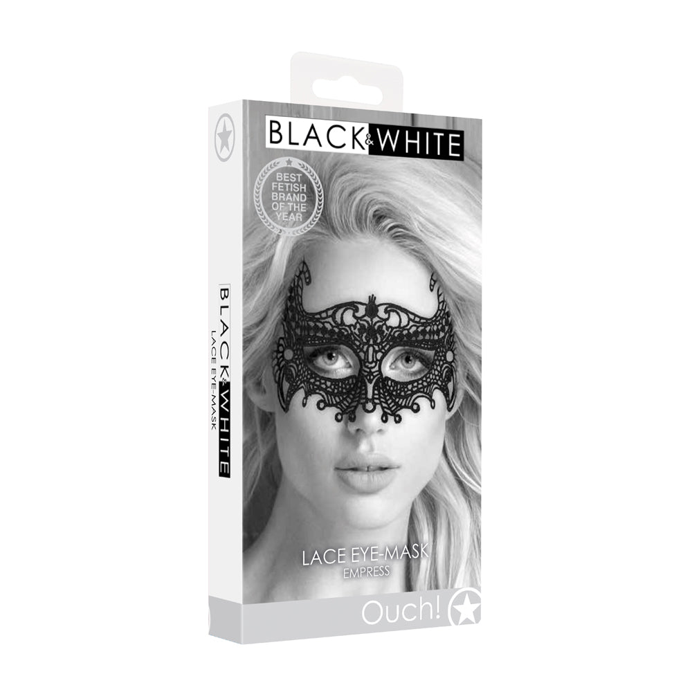Ouch! Black & White Empress Lace Eye Mask Black - Fantasies Boutique