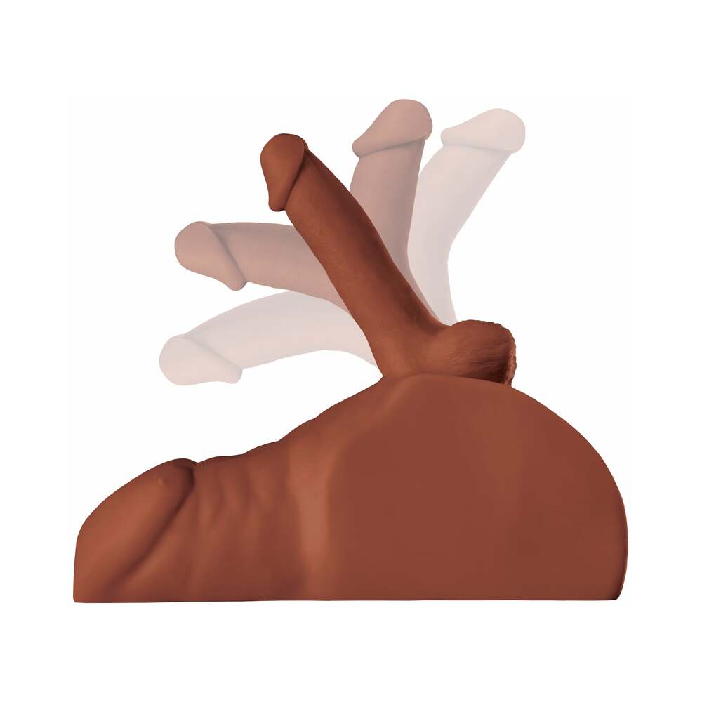 PDX Plus Perfect Ride Anal Masturbator With 6 in. Posable Dildo Brown - Fantasies Boutique