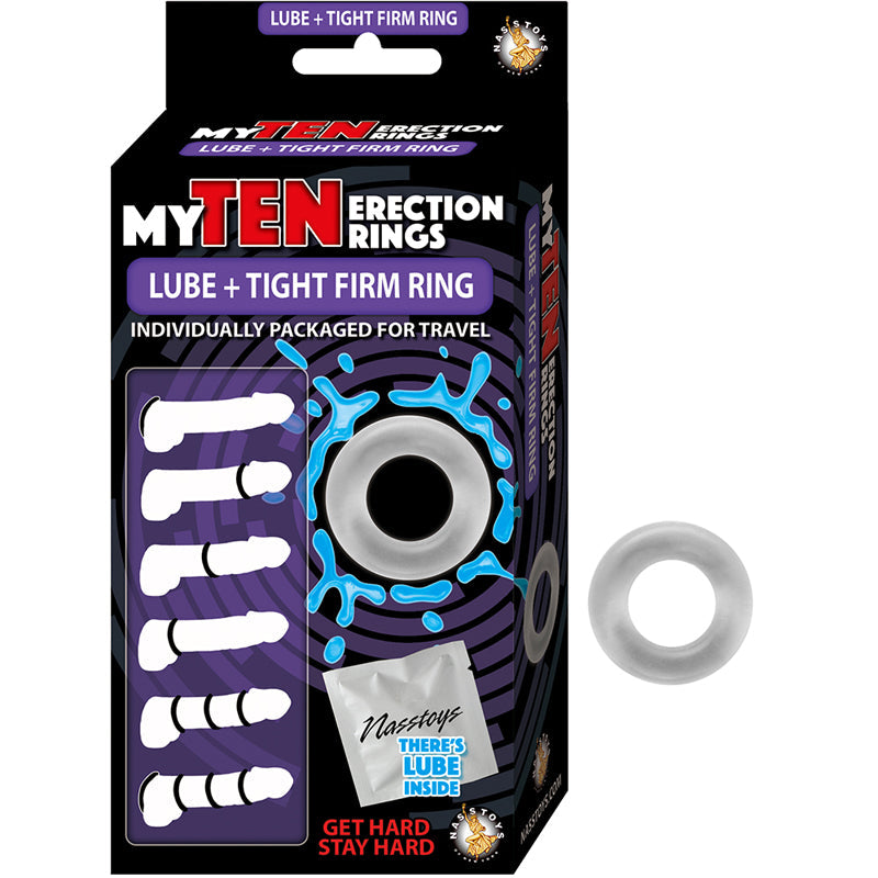 My Ten Erection Rings Tight Firm With Lube Clear - Fantasies Boutique