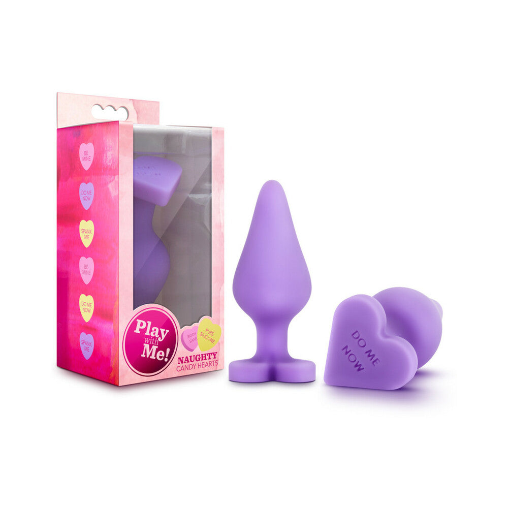 Blush Play with Me Naughty Candy Hearts 'Do Me Now' Anal Plug Purple - Fantasies Boutique