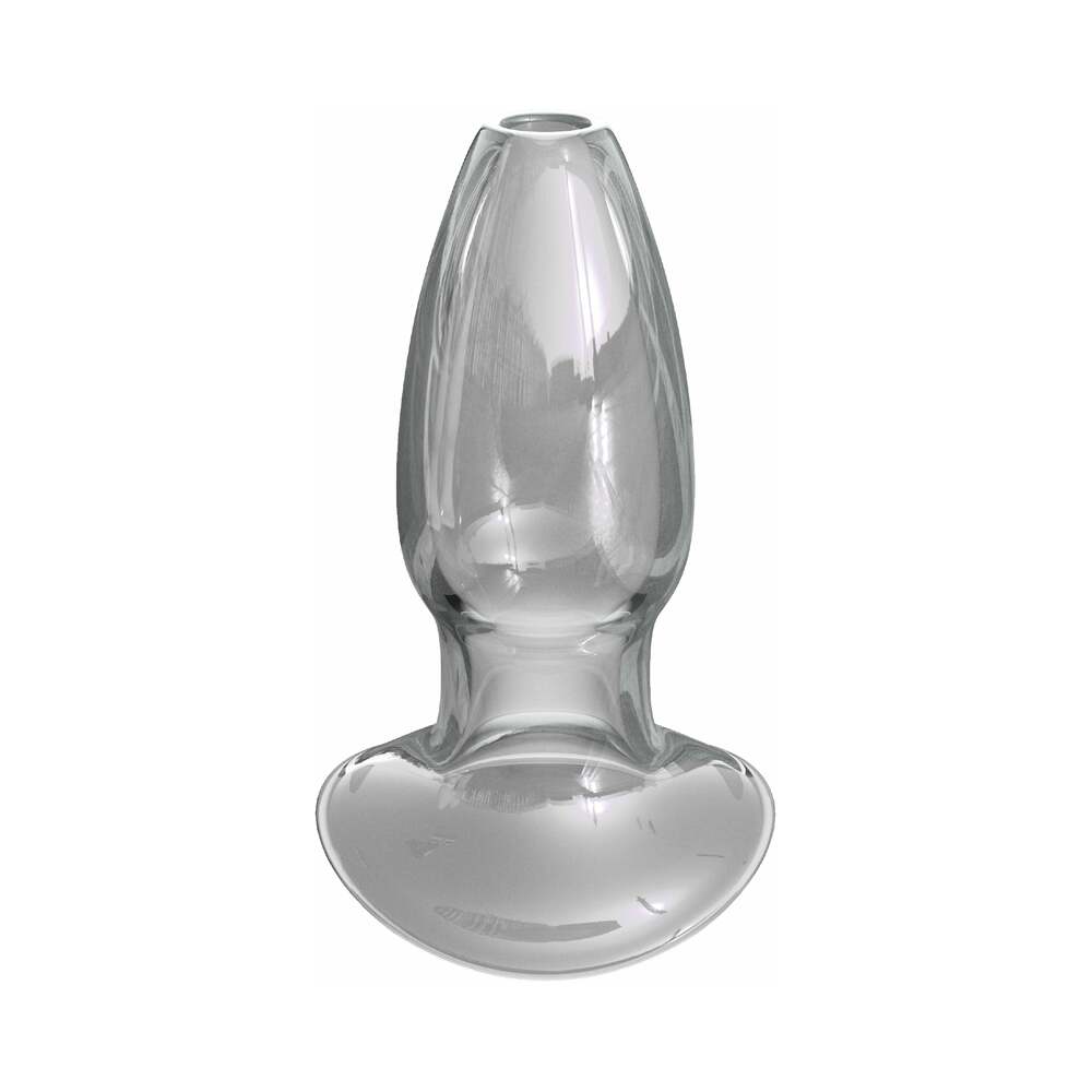 Pipedream Anal Fantasy Elite Collection Large Anal Gaper Glass Tunnel Plug Clear - Fantasies Boutique