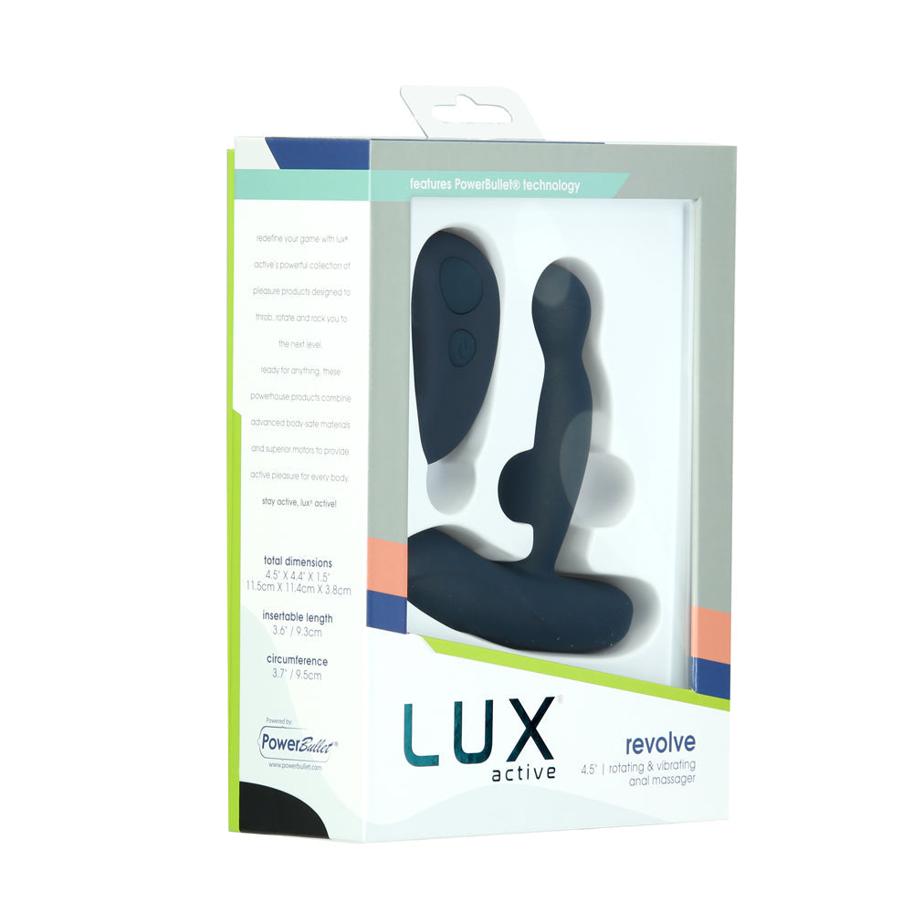 Lux Active Revolve 4.5 in. Rotating And Vibrating Silicone Massager Black - Fantasies Boutique