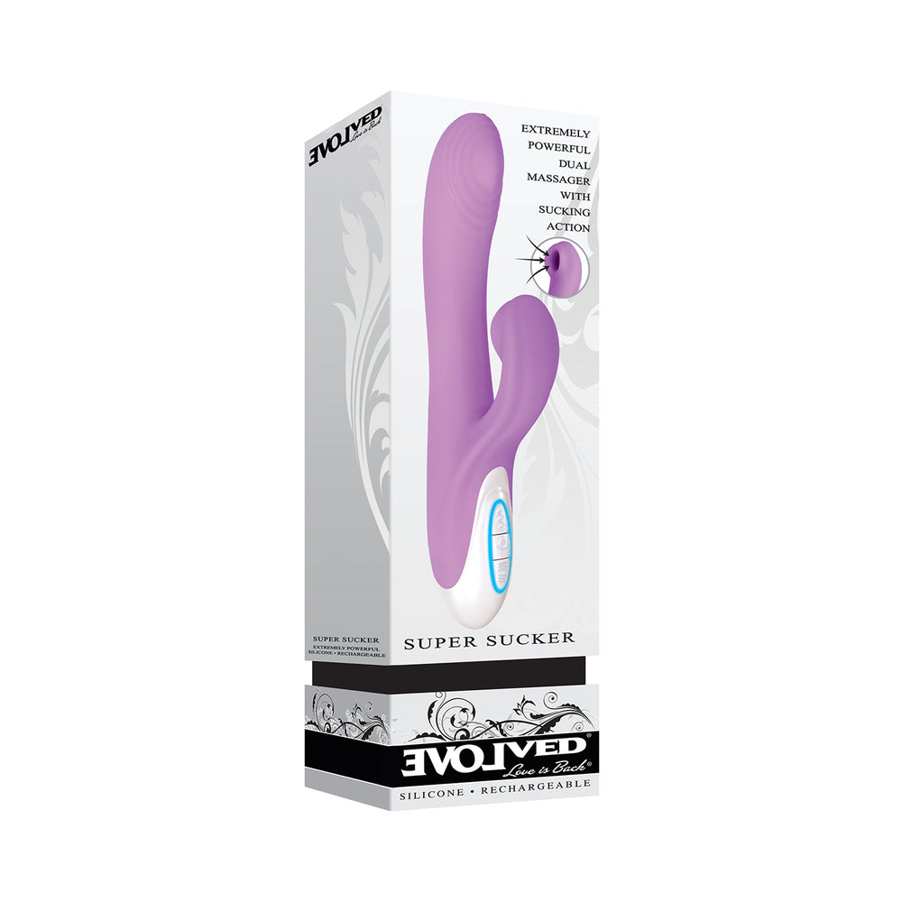 Evolved Super Sucker Rechargeable Thumping Suction Silicone Dual Stimulator Purple - Fantasies Boutique