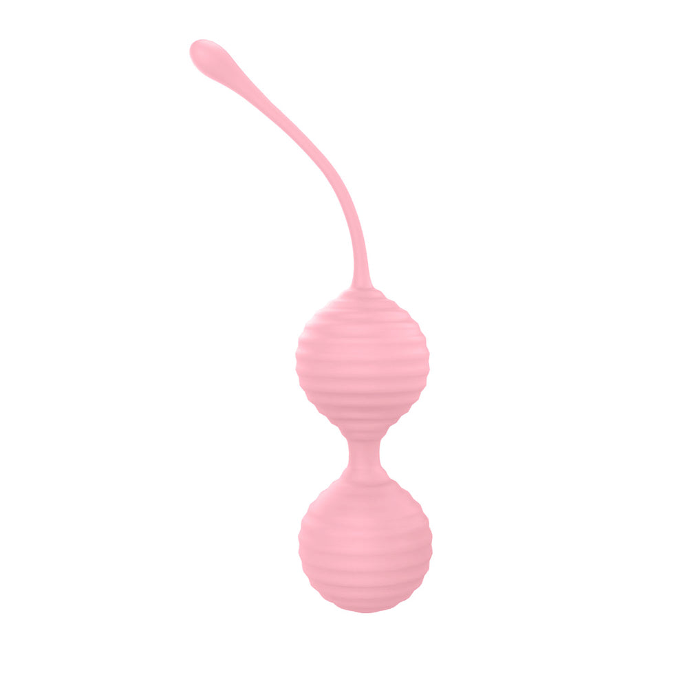 Luv Inc Kg88 Kegel Balls Ribbed Silicone 2-Piece Set Light Pink - Fantasies Boutique
