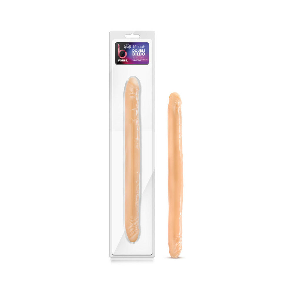 Blush B Yours 16 in. Double Dildo Beige - Fantasies Boutique