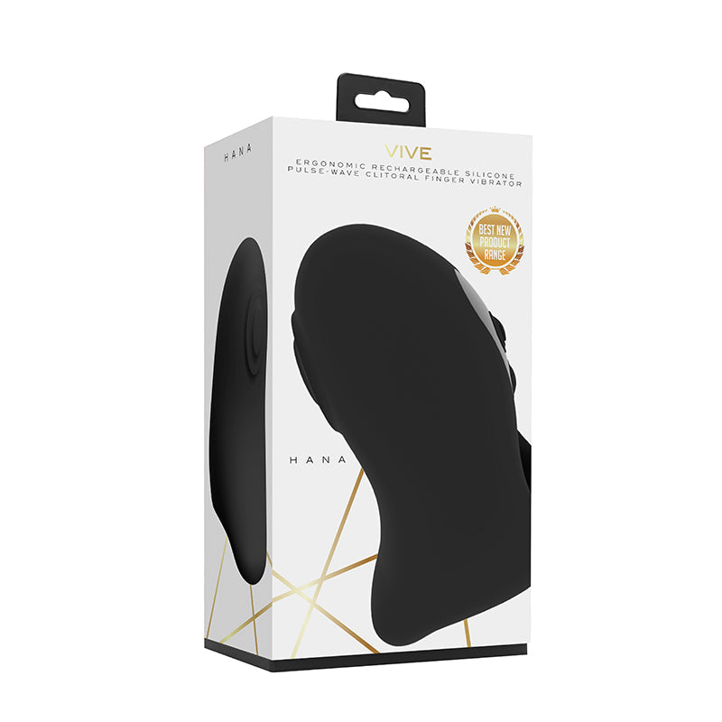 VIVE HANA Rechargeable Pulse-Wave Silicone Finger Vibrator Black - Fantasies Boutique