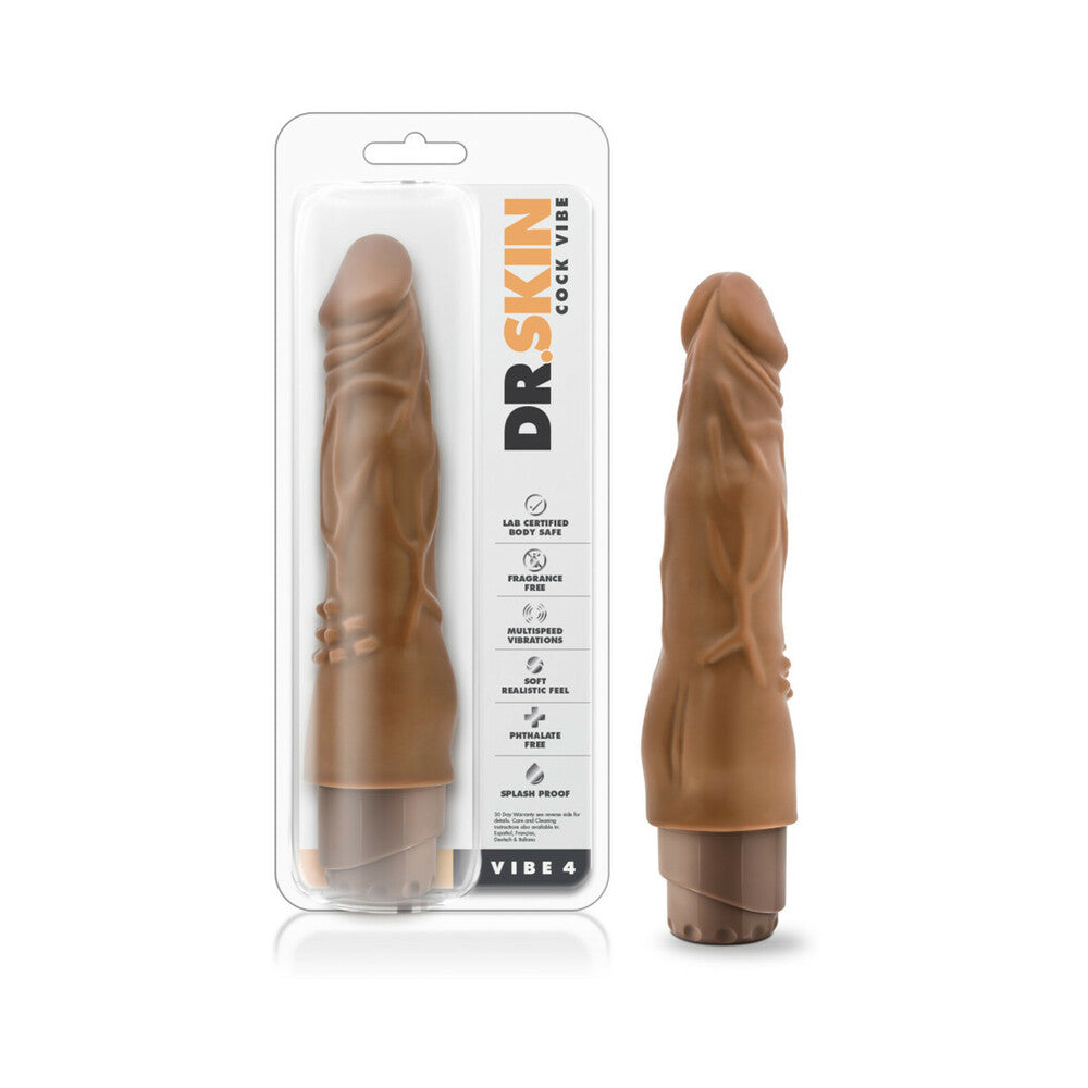 Dr. Skin Vibe 4 Realistic 8 in. Vibrating Dildo Tan - Fantasies Boutique