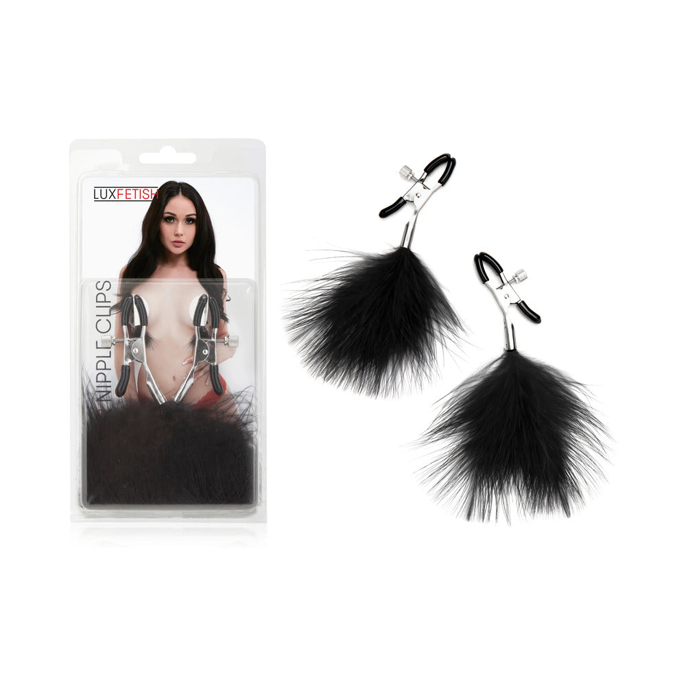 Lux Fetish Feather Nipple Clips - Fantasies Boutique