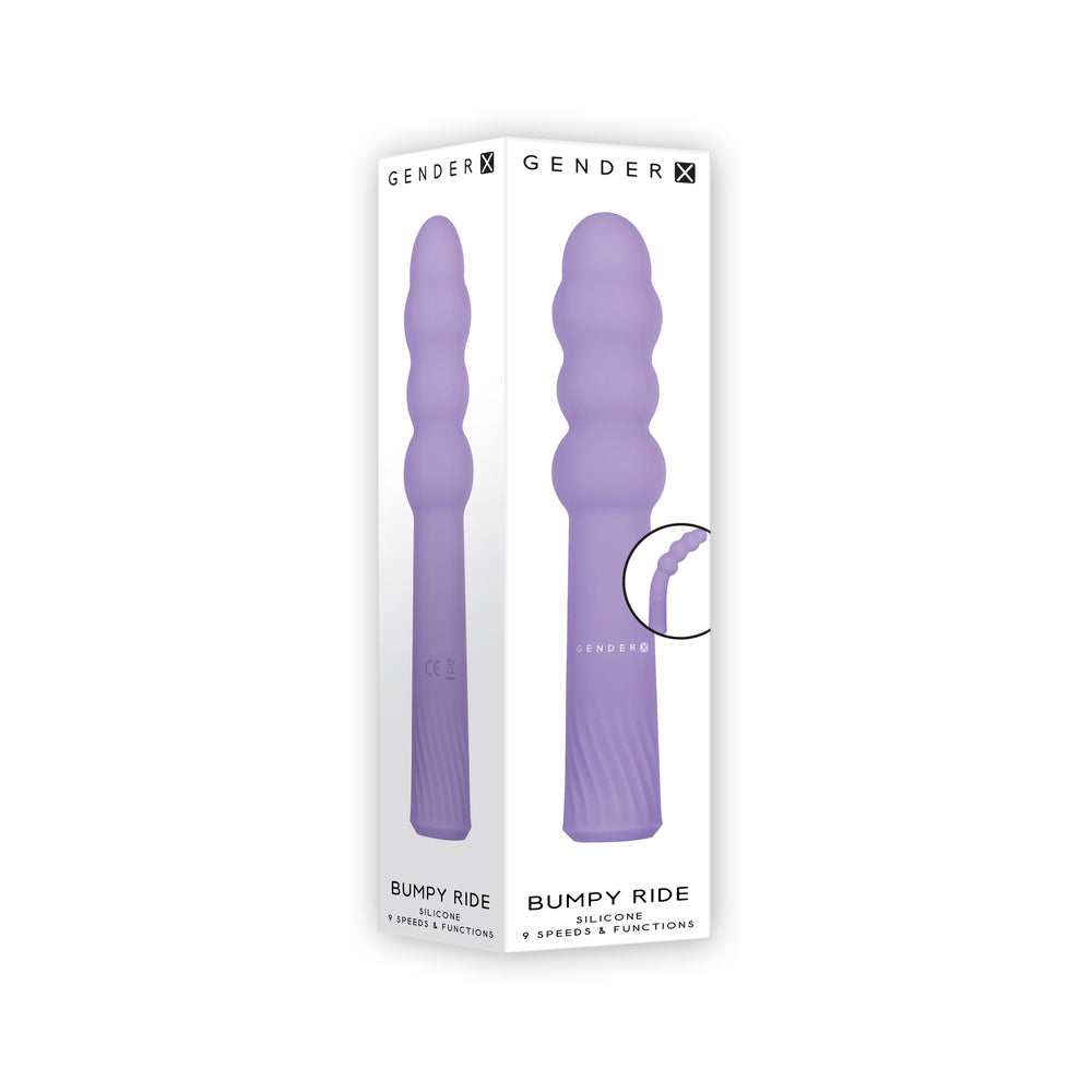 Gender X Bumpy Ride Rechargeable Flexible Silicone Beaded Vibrator Purple - Fantasies Boutique