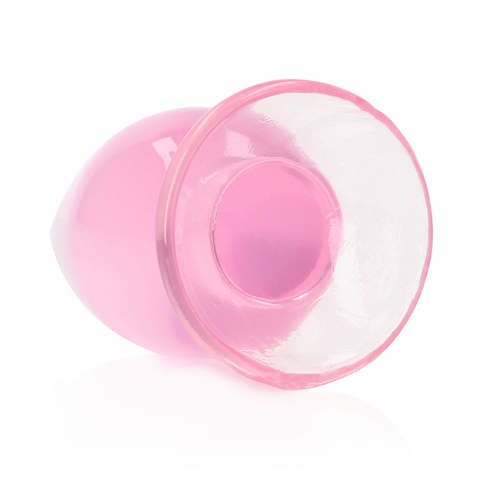 RealRock Crystal Clear 4.5 in. Anal Plug Pink - Fantasies Boutique