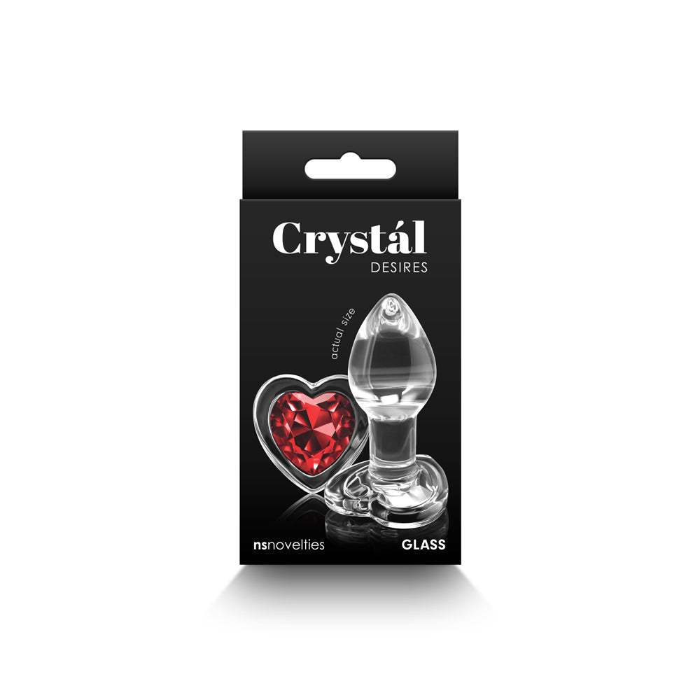 Crystal Desires Red Heart Gem Glass Plug Small - Fantasies Boutique