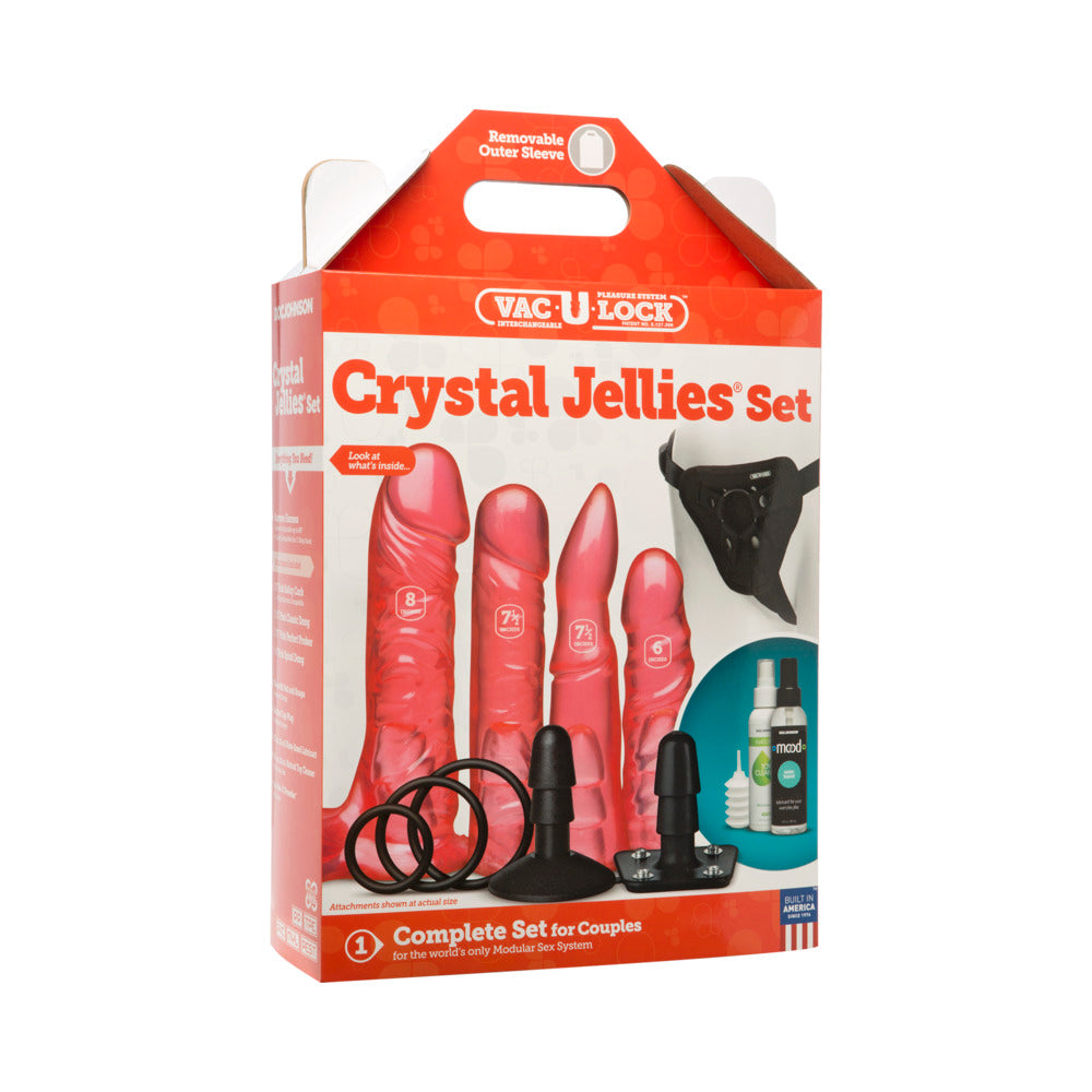 Vac-U-Lock Crystal Jellies Set PINK - Fantasies Boutique