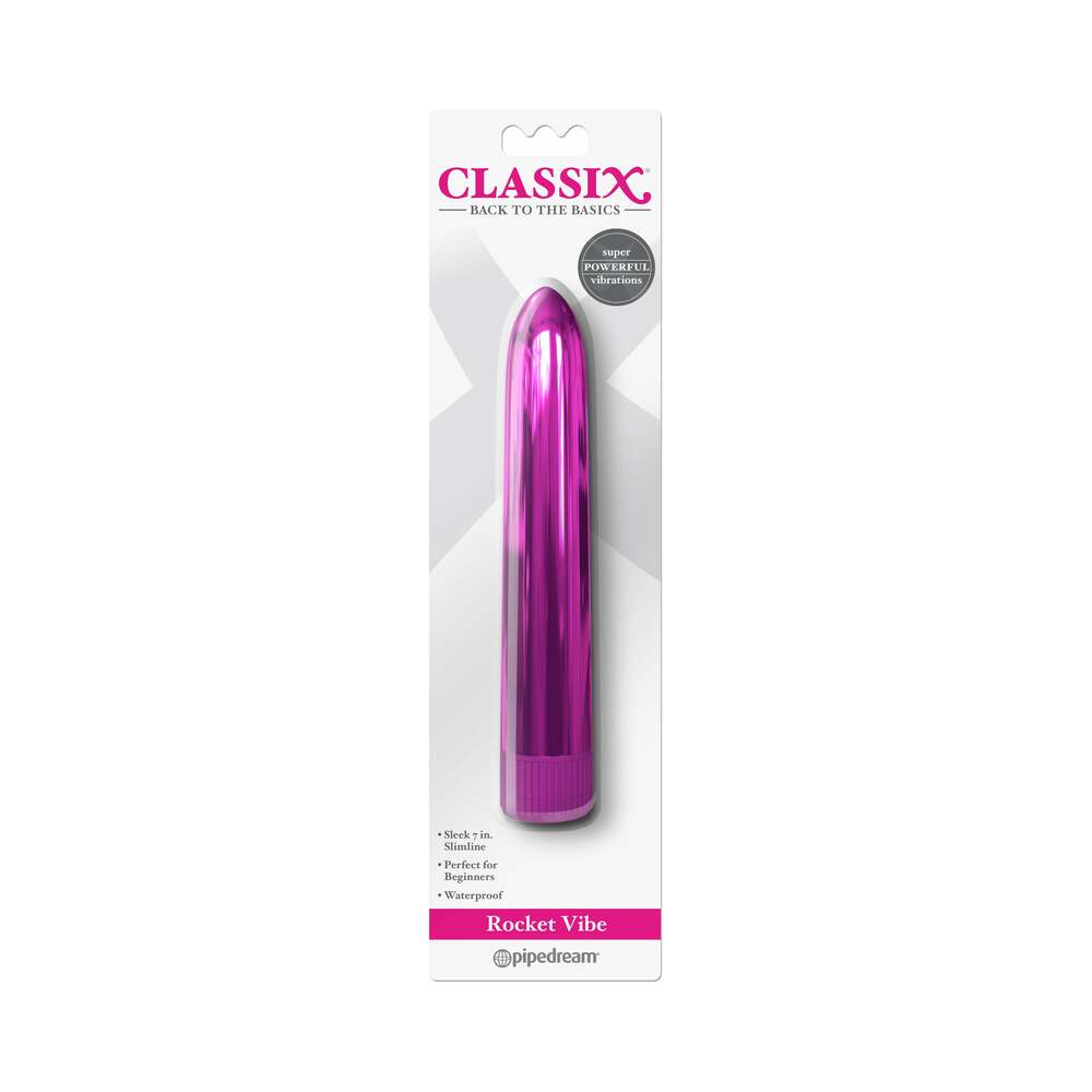 Pipedream Classix Rocket Vibe 7 in. Slimline Vibrator Pink - Fantasies Boutique