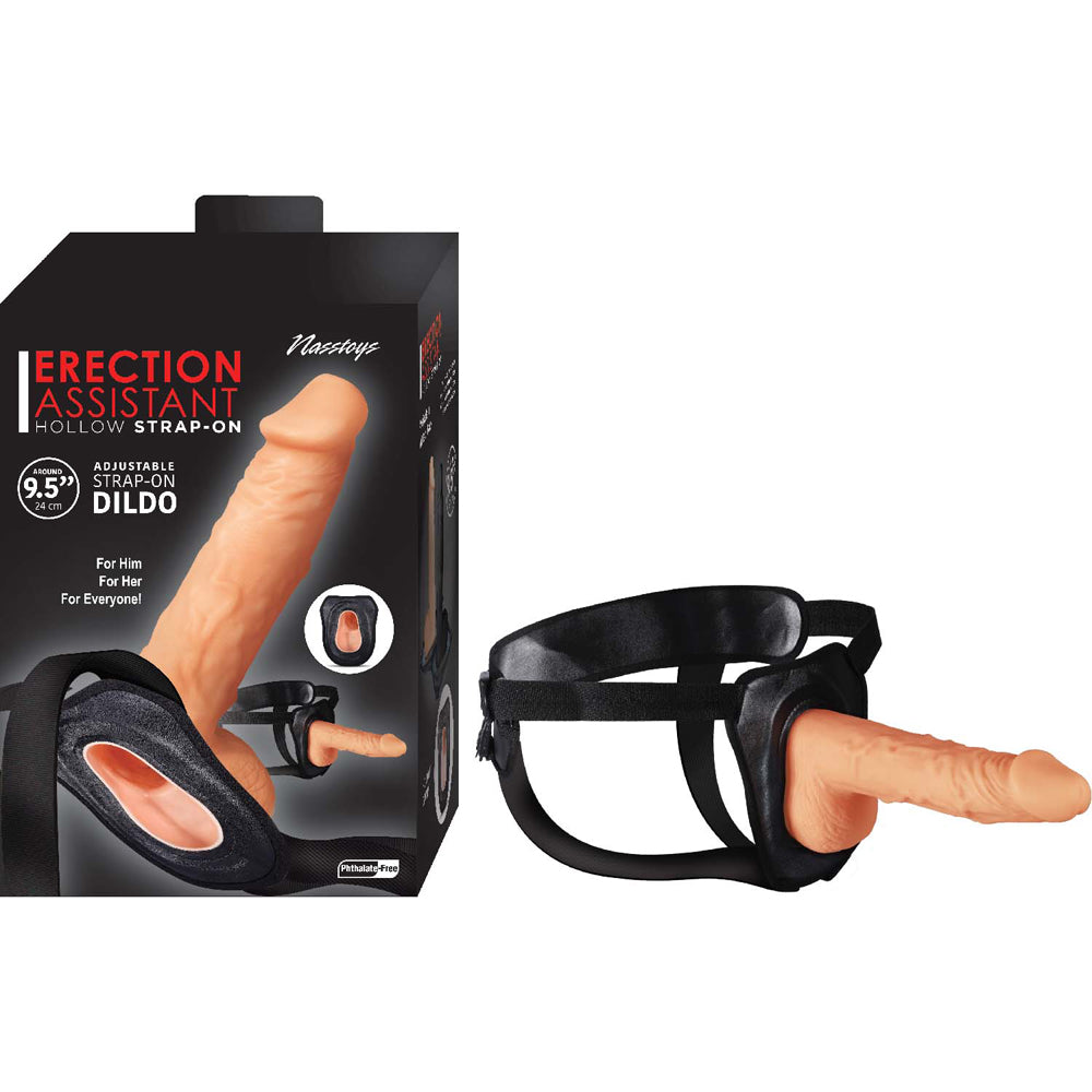 Erection Assistant Hollow Strap-On 9.5 in. White - Fantasies Boutique