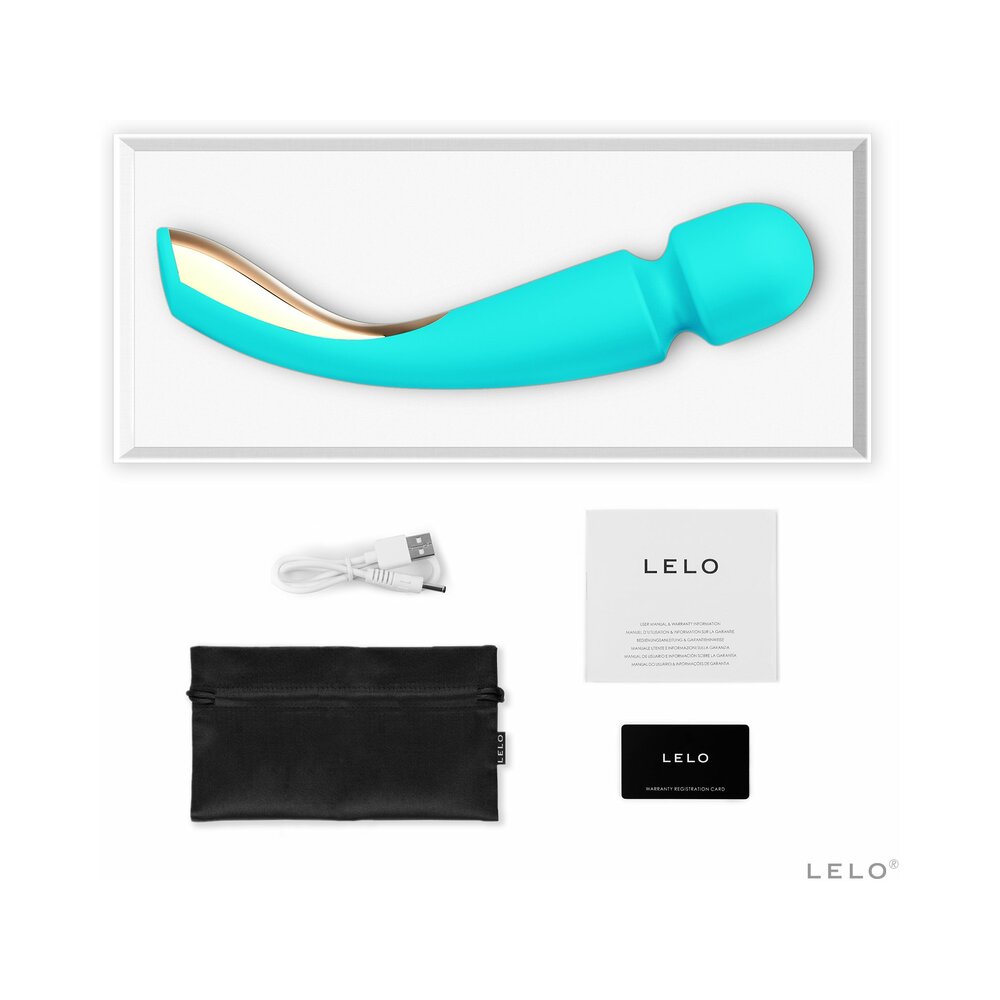LELO SMART WAND 2 Large Rechargeable Wand Vibrator Aqua - Fantasies Boutique