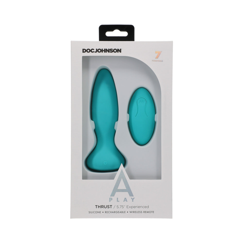 A-Play Thrust Experienced Rechargeable Silicone Anal Plug with Remote Teal - Fantasies Boutique