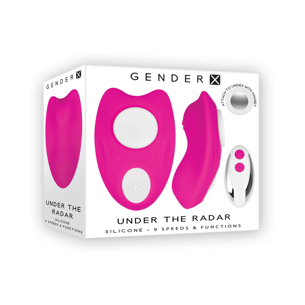 Gender X Under The Radar Rechargeable Remote-Controlled Magnetic Silicone Underwear Vibrator Pink - Fantasies Boutique