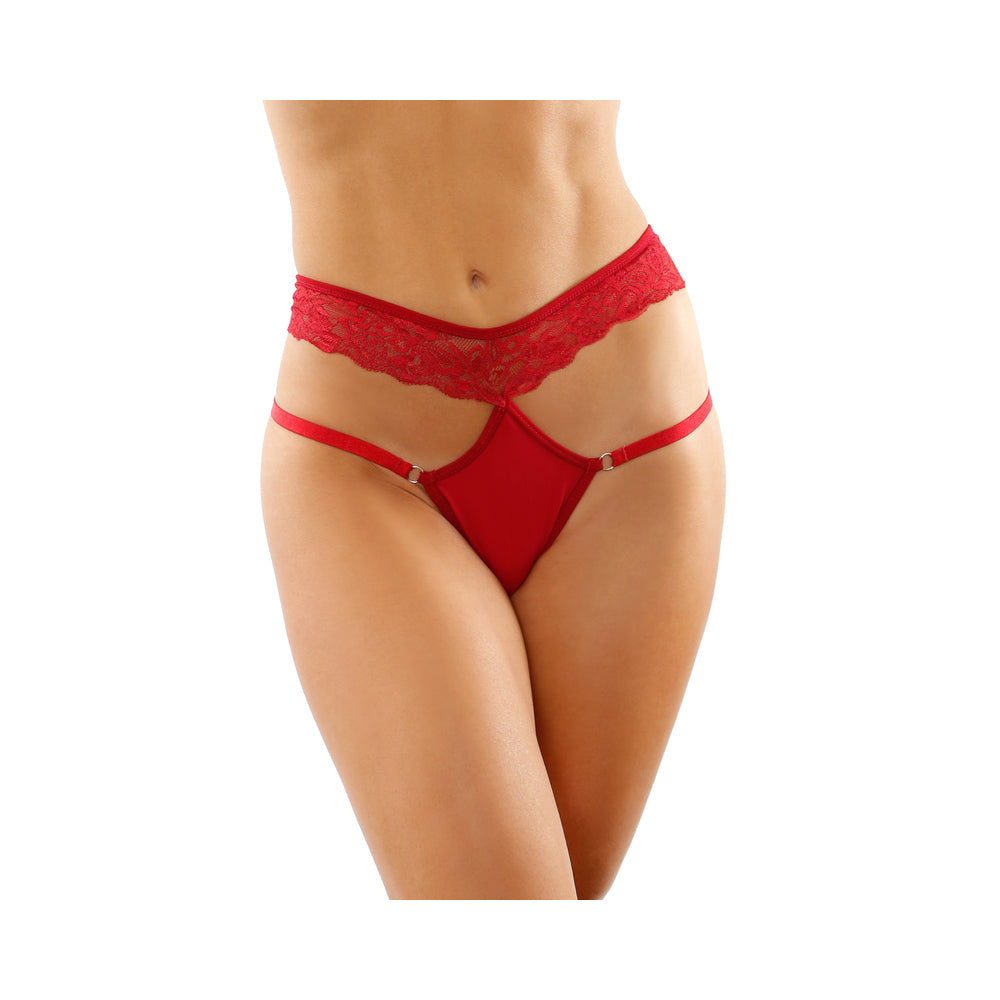 Ren Microfiber Panty With Double-Strap Waistband Red S/M - Fantasies Boutique