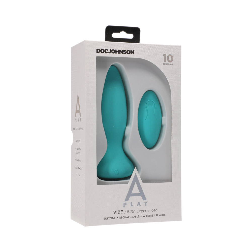 A-Play Vibe Experienced Rechargeable Silicone Anal Plug with Remote Teal - Fantasies Boutique