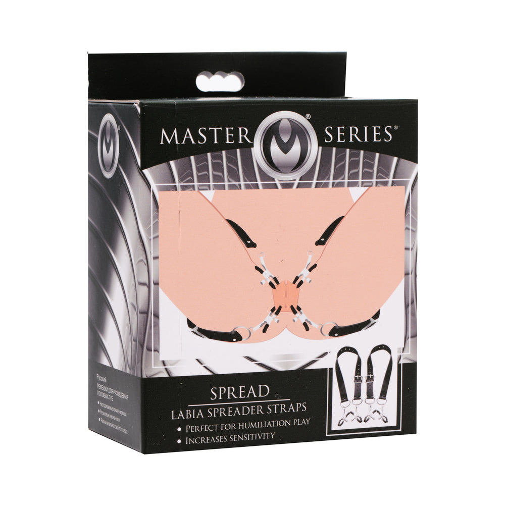Master Series Spread Labia Spreader Straps With Clamps - Fantasies Boutique