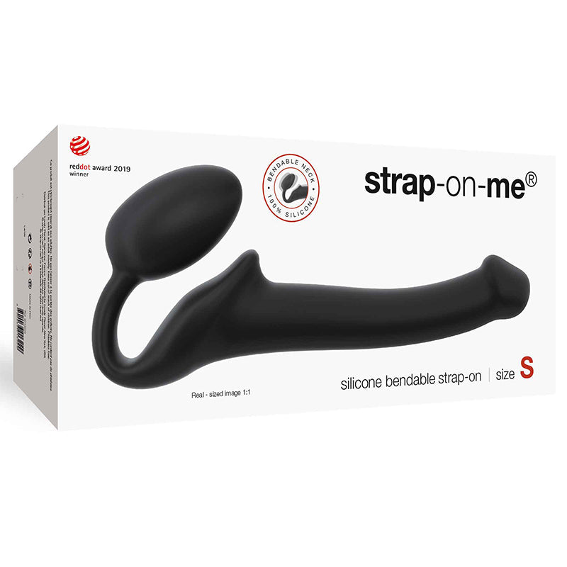 Strap-On-Me Semi-Realistic Bendable Silicone Strap-On Black S - Fantasies Boutique