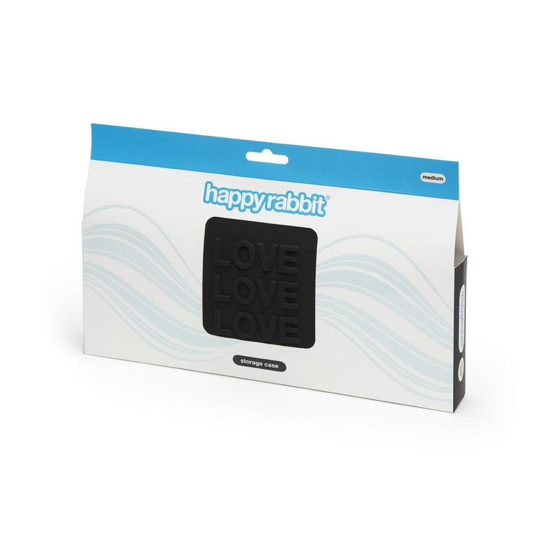 Happy Rabbit 'Love' Lockable Silicone Storage Bag Black Medium - Fantasies Boutique