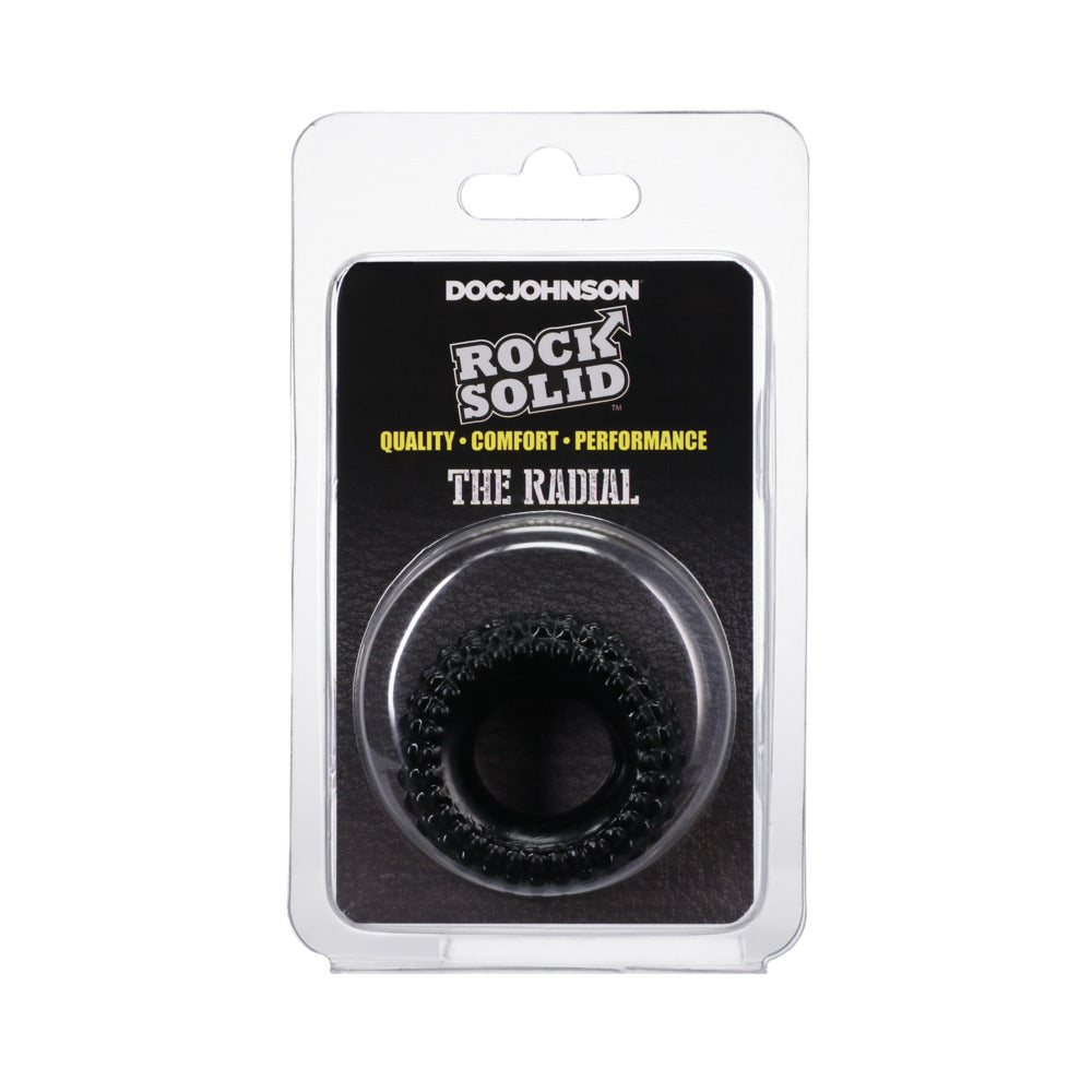 Rock Solid Radial Black C Ring in a Clamshell - Fantasies Boutique