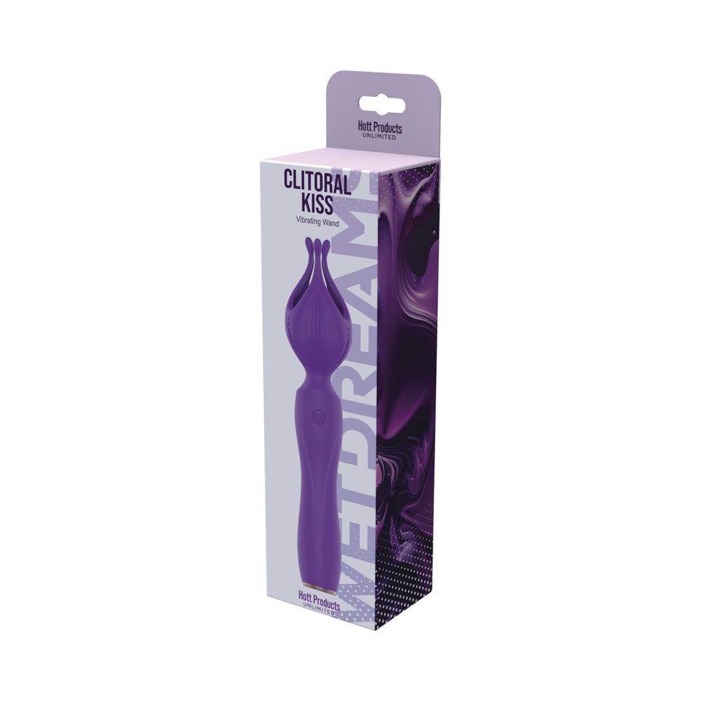 Wet Dreams Clitoral Kiss Flower Petal Silicone Vibrator Purple - Fantasies Boutique