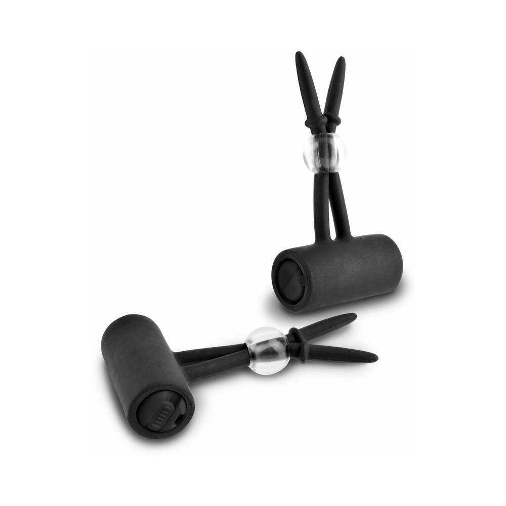 Fetish Fantasy Series Limited Edition Vibrating Silicone Nipple Lassos Black - Fantasies Boutique