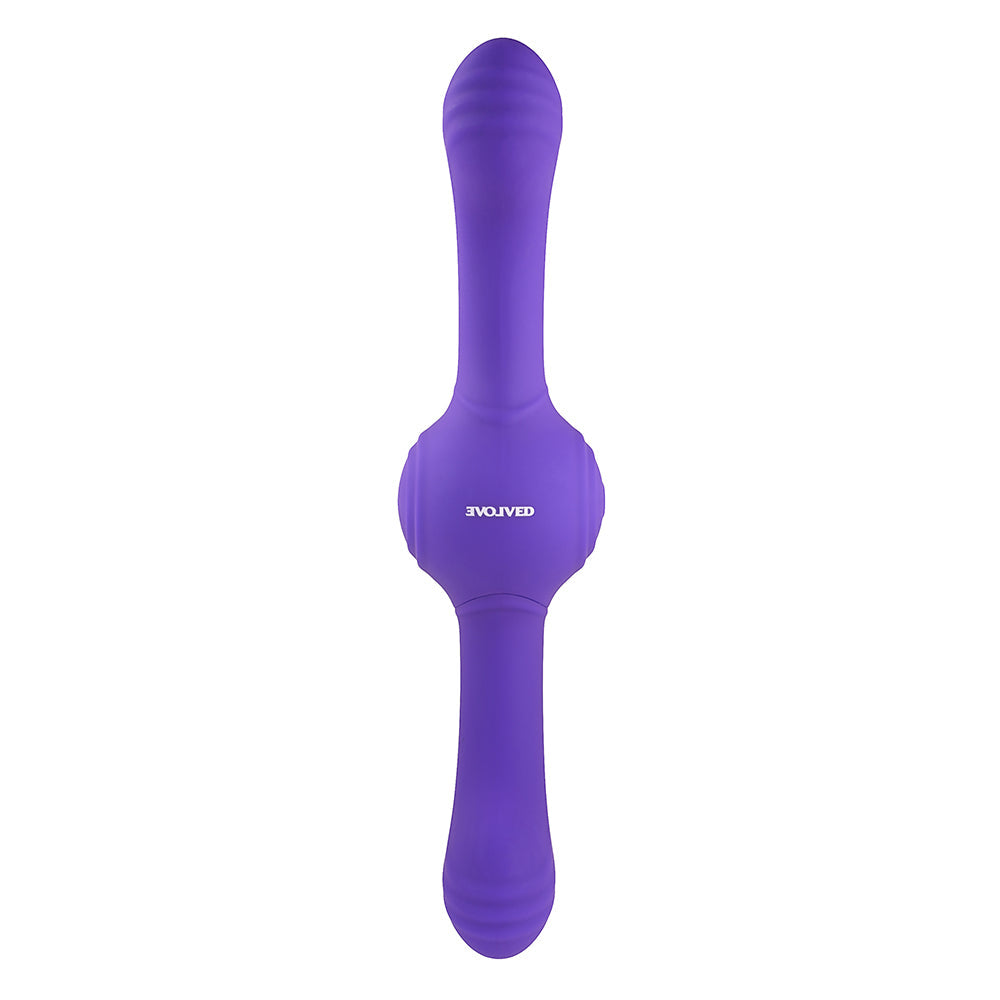 Evolved Our Gyro Vibe Rechargeable Dual Ended Gyrating Silicone Vibrator Purple - Fantasies Boutique