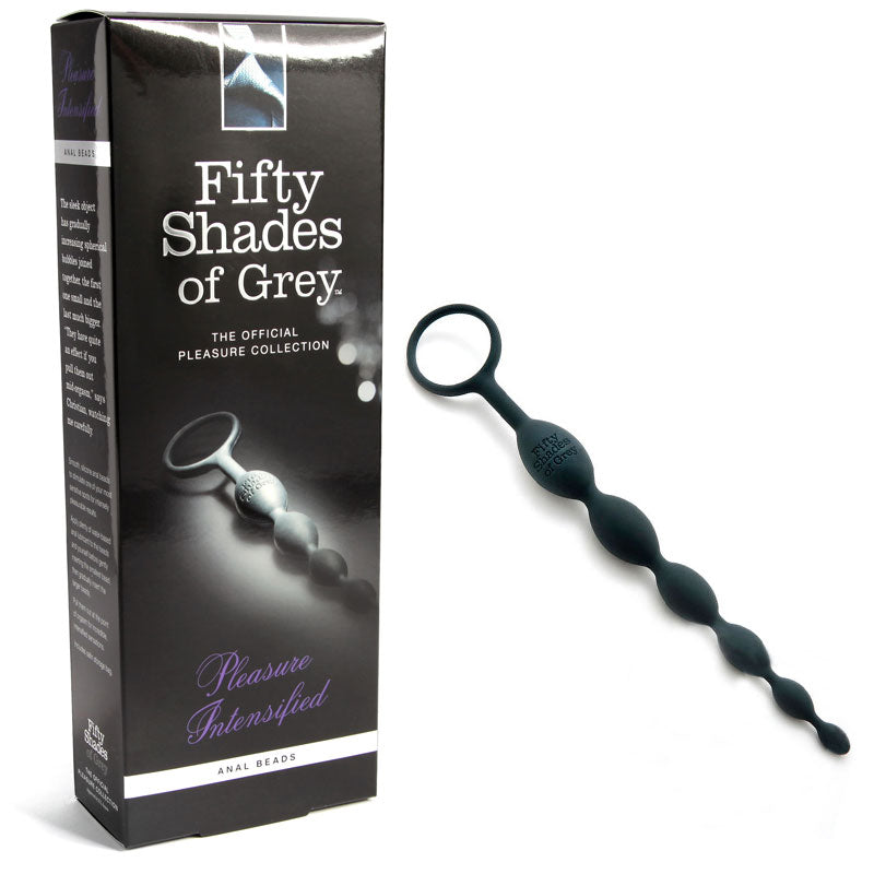 Fifty Shades of Grey Pleasure Intensified Silicone Anal Beads Black - Fantasies Boutique