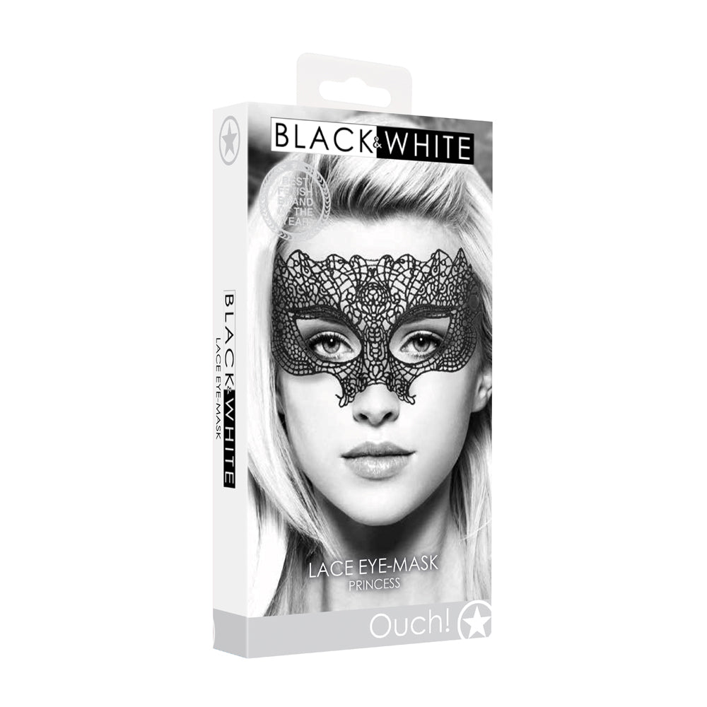 Ouch! Black & White Princess Lace Eye Mask Black - Fantasies Boutique