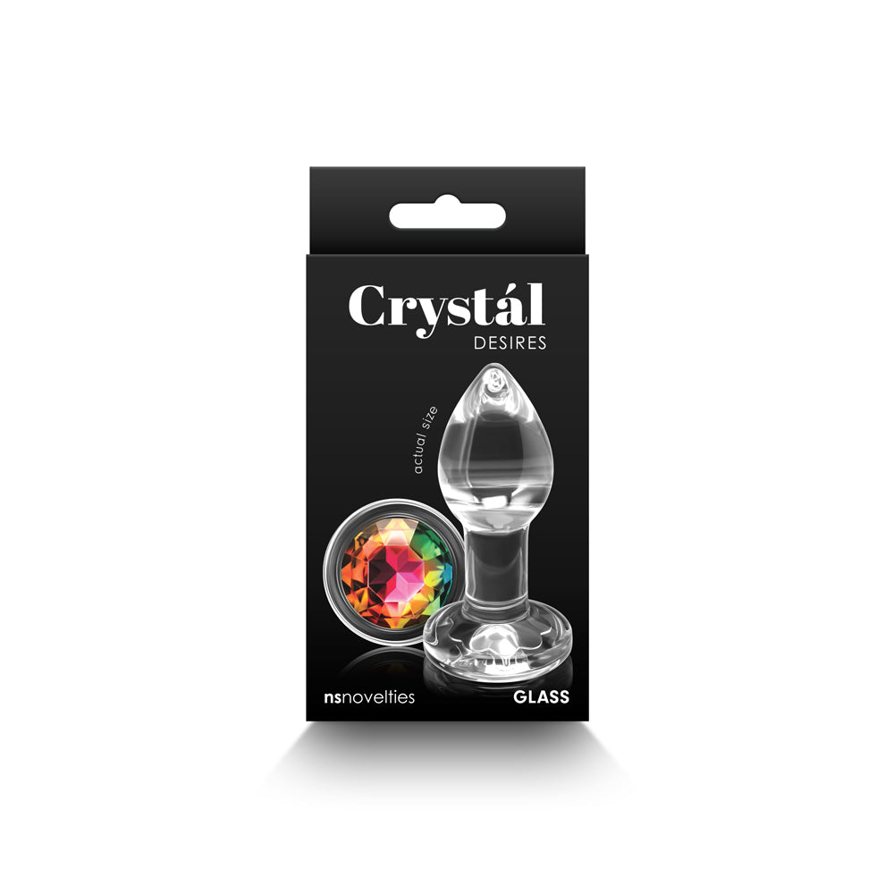 Crystal Desires Rainbow Gem Glass Plug Small - Fantasies Boutique