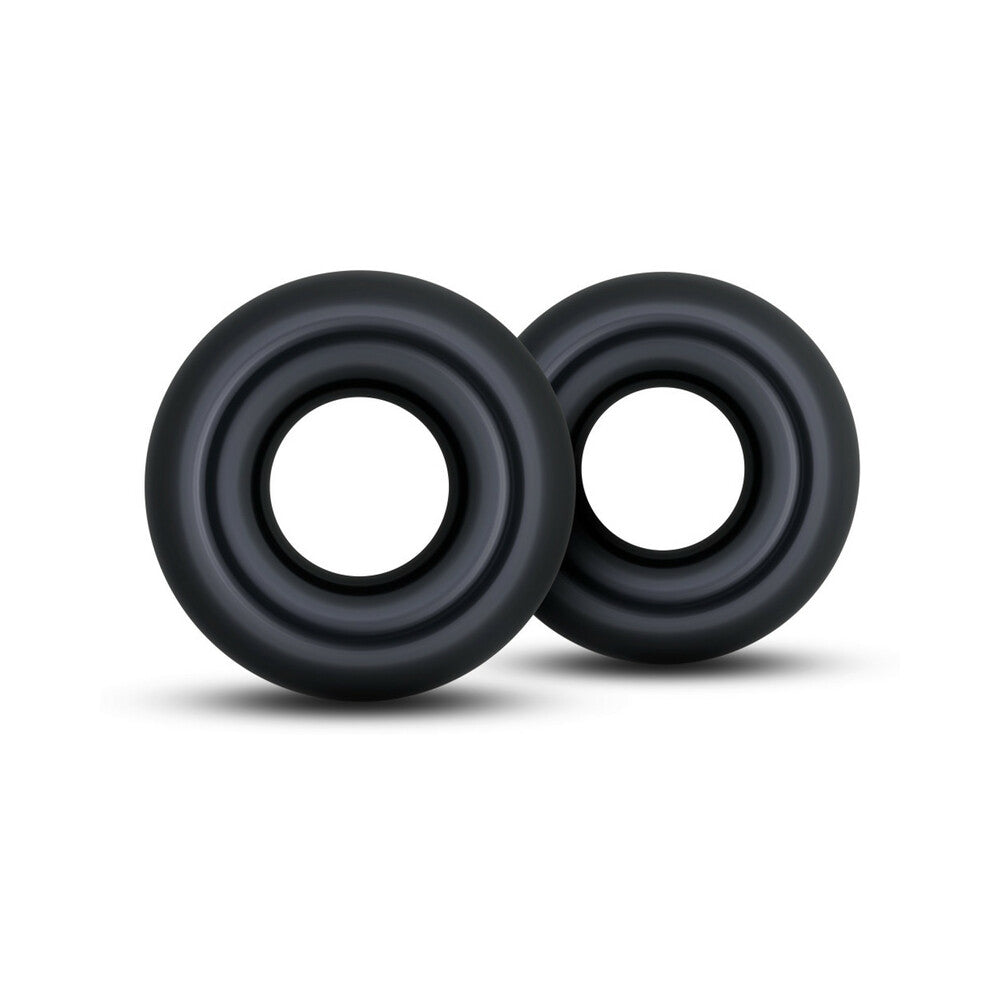 Blush Stay Hard Donut Rings Oversized Cockring 2-Pack Black - Fantasies Boutique