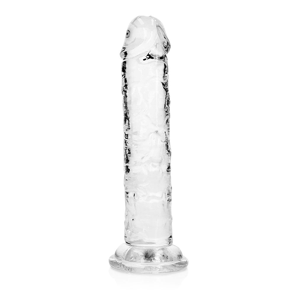 RealRock Crystal Clear Straight 6 in. Dildo Without Balls Clear - Fantasies Boutique