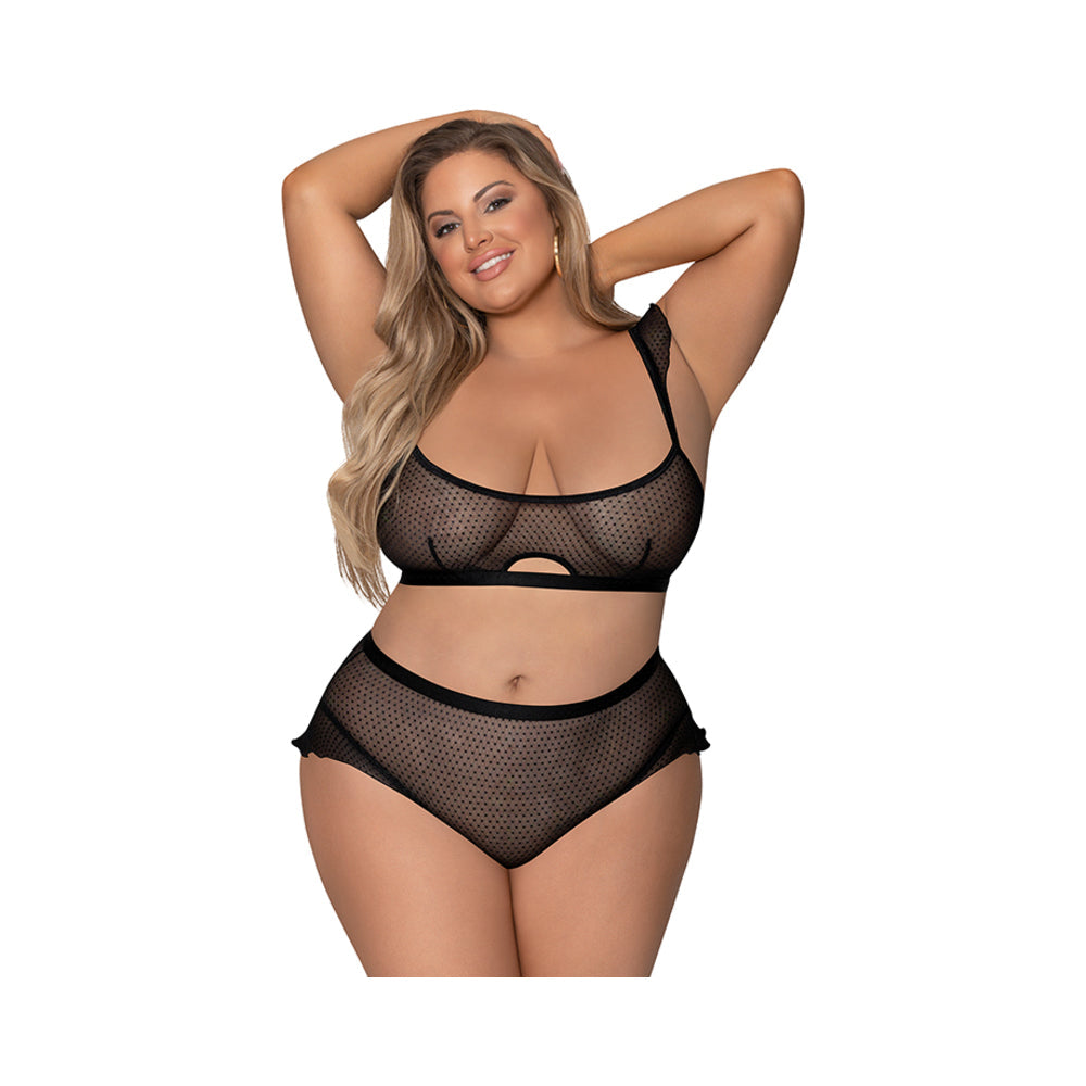 Magic Silk Girl Next Door Bralette & Panty Black Queen Size - Fantasies Boutique