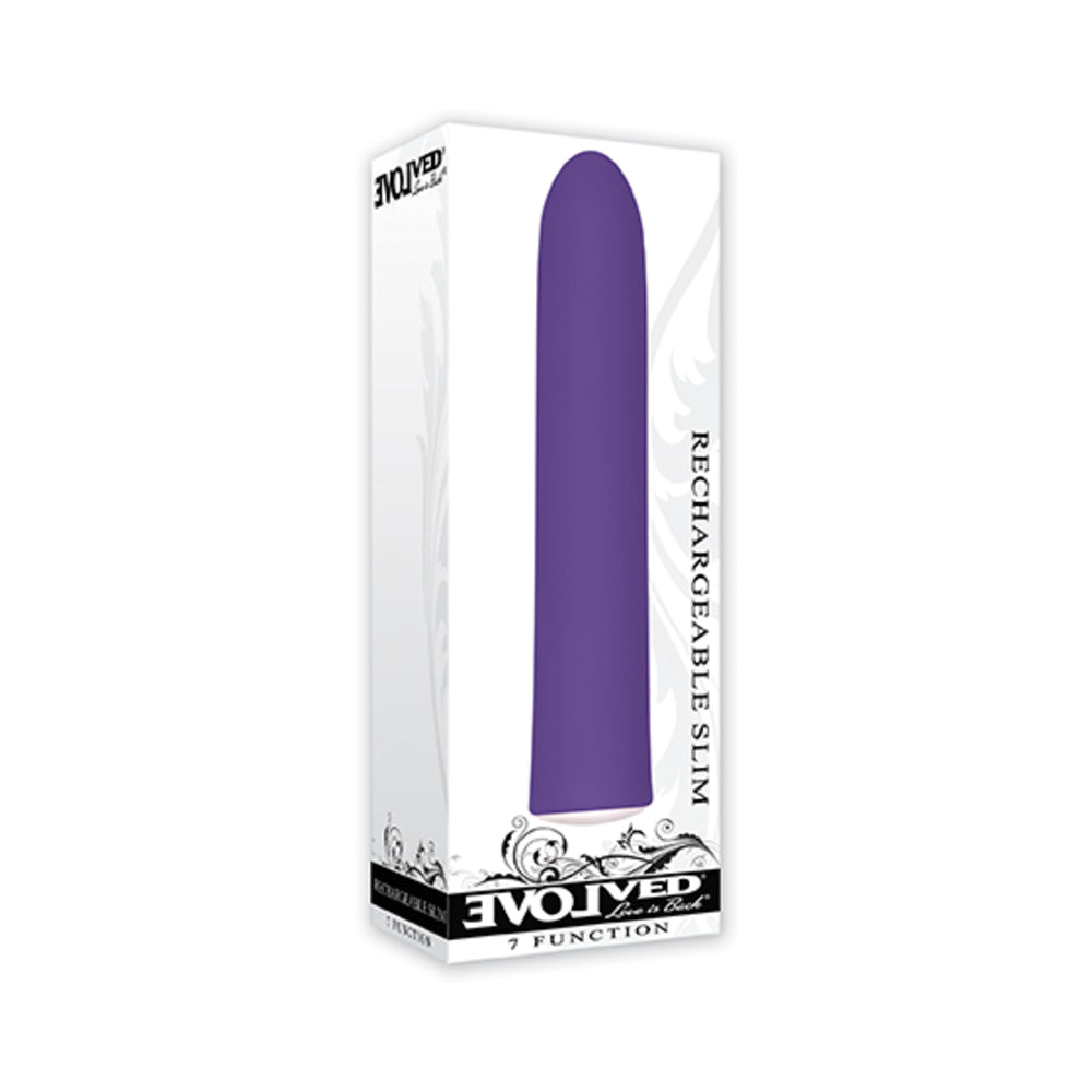 Evolved Rechargeable Sli mline Vibrator Purple - Fantasies Boutique