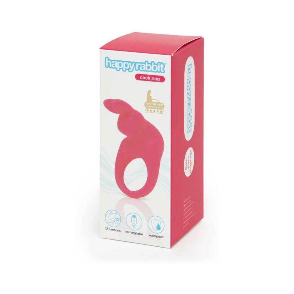 Happy Rabbit Rechargeable Silicone Cockring With Ears Pink - Fantasies Boutique