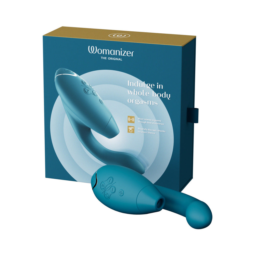 Womanizer Duo 2 Rechargeable Dual Stimulation Pleasure Air and G-Spot Vibrator Petrol - Fantasies Boutique